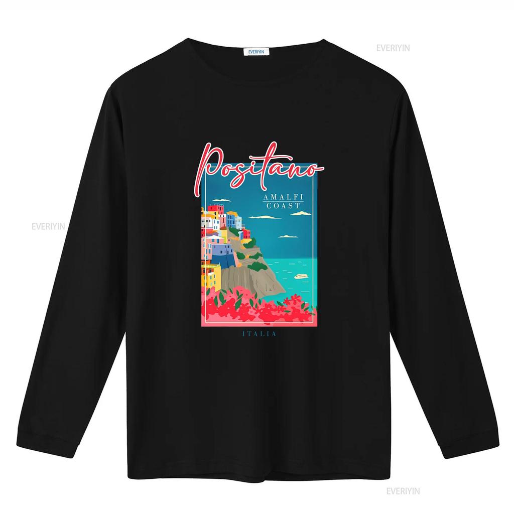 Positano T-Shirt Italien Amalfiküste Italia Kleidung Tourist vintage Gewaschen Mode Stilvoll Bequem Grafik Unisex Leicht