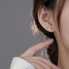 Real  Sterling Silver Full Zircon Mini Flower Stud Earrings for Women Minimalist Fine  Cute Plant Accessories