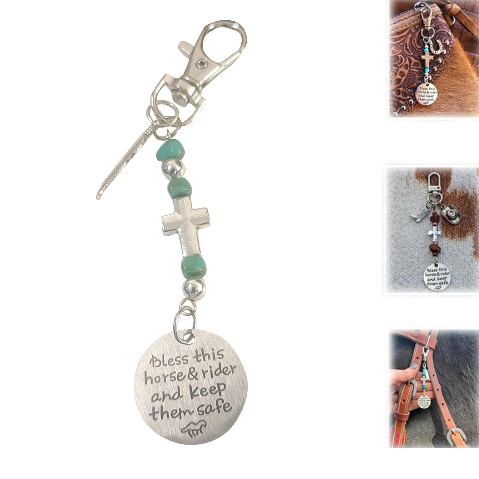 

Зажим для седла и уздечки лошади, благослови эту лошадь и всадника, сохраняйте безопасность седла-подвески для уздечки, подарки для всадника One Size