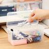 Buckled Desktop Storage Box Plastic Stationery Box Waterproof Pencil Case  School Office