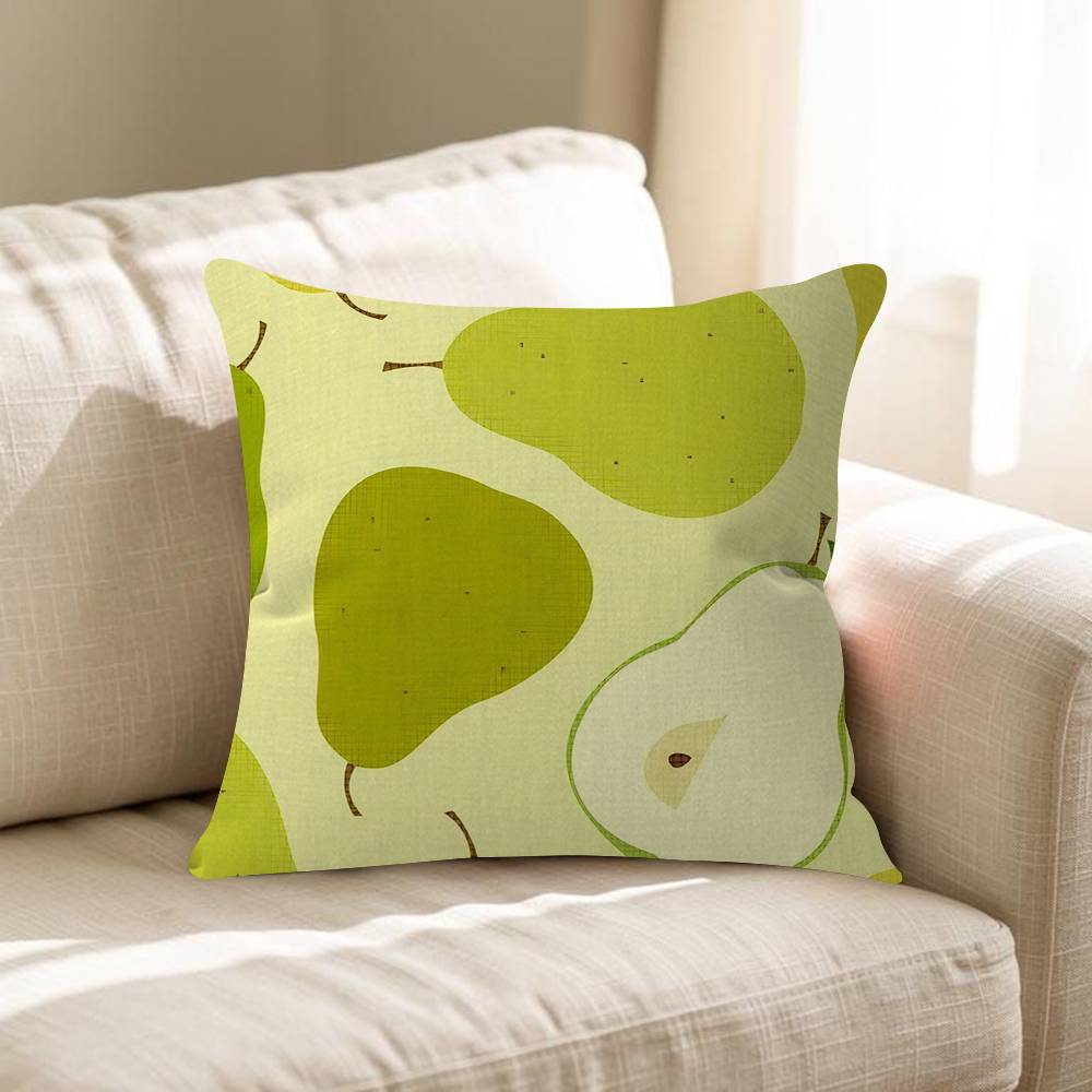 Fresh Green Pears Cushion Cover Pillowcase Upholstery Sofa Throw Pillow Home Decor Pillowcas