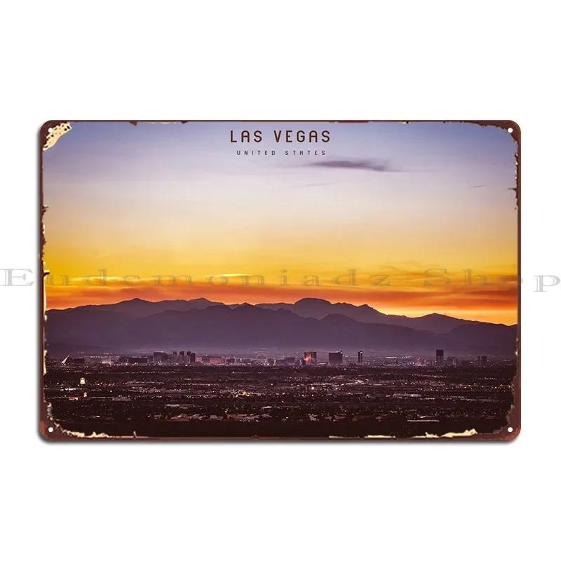 Las Vegas Metal Plaque Poster Garage Create Garage Designing Cinema Tin Sign Poster 20x30cm(7.8x11.8inch)
