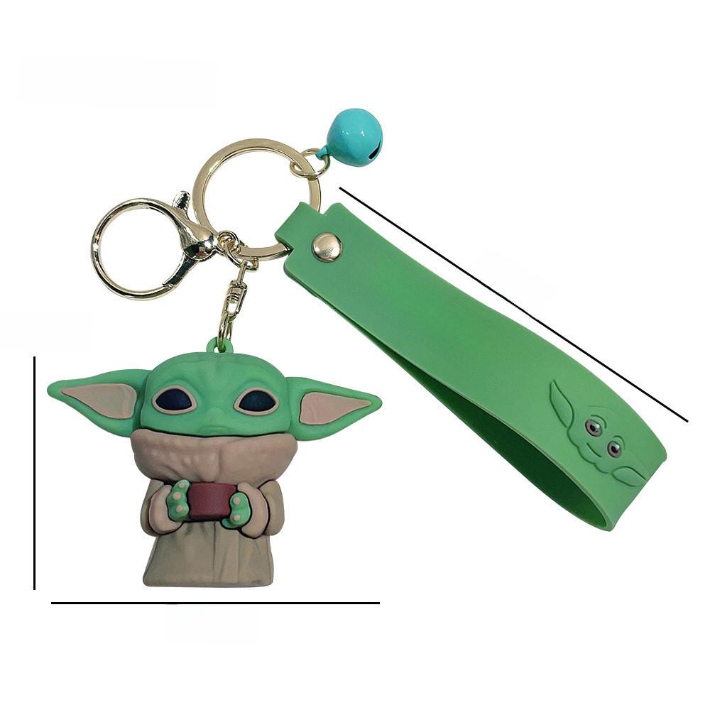 Adorable 2024 Baby Yoda Keychain Silicone Figure Mandalorian Star Wars Charm