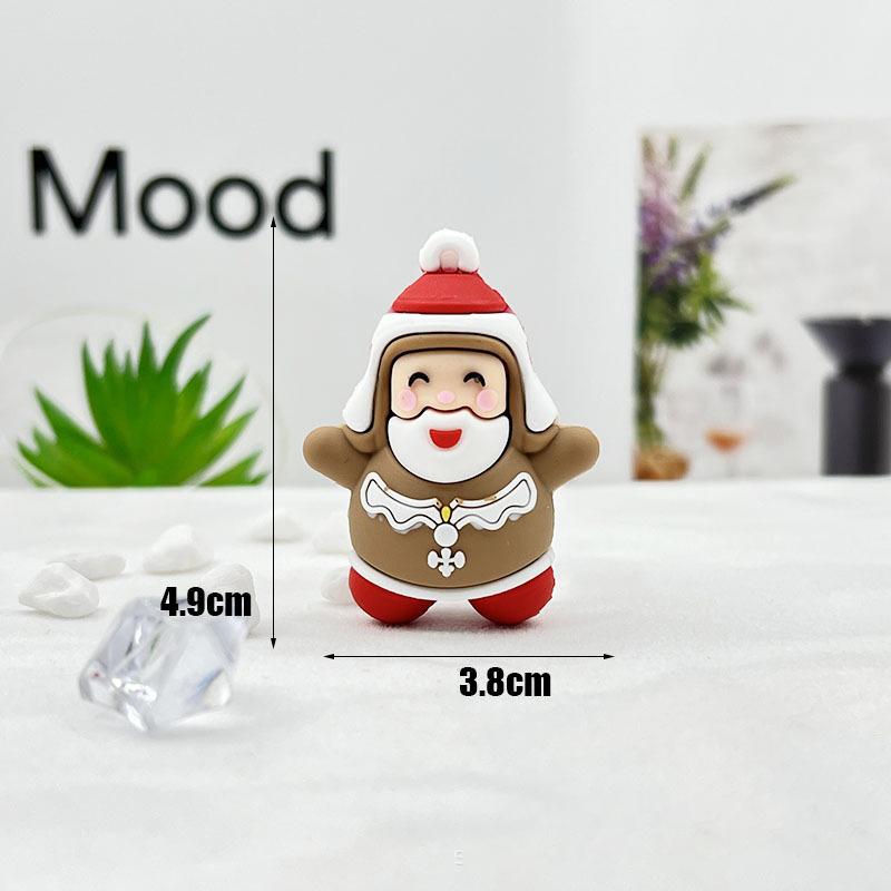 Christmas Resin Keychain Set - Festive Santa Tree Charms with Metal Hooks for Gifts Bags & Home Decor