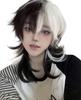 Limakara Wolf Gradient Natural and Full Wig for Harajuku Heat Includes Net and Black and White Men's Wig, Undetectable, Popular, Crossdressing,