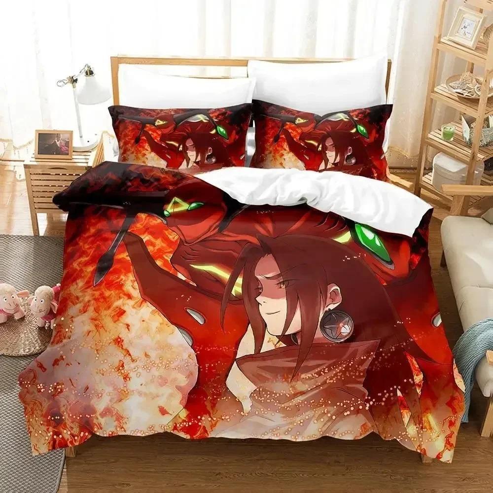 New Shaman King Bedding Set Single Twin Full Queen King Size Bed Set Adult Kid Bedroom Duvet cover Sets 3D Anime Bed Sheet Set