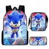 Sonic Cartoon School Bag Set With Oxford Fabric Breathable Lightweight For Kids School Use