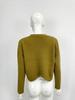 Women's Retro Plaid Knitwear: Round Neck Long Sleeve Cardigan with Metal Chain