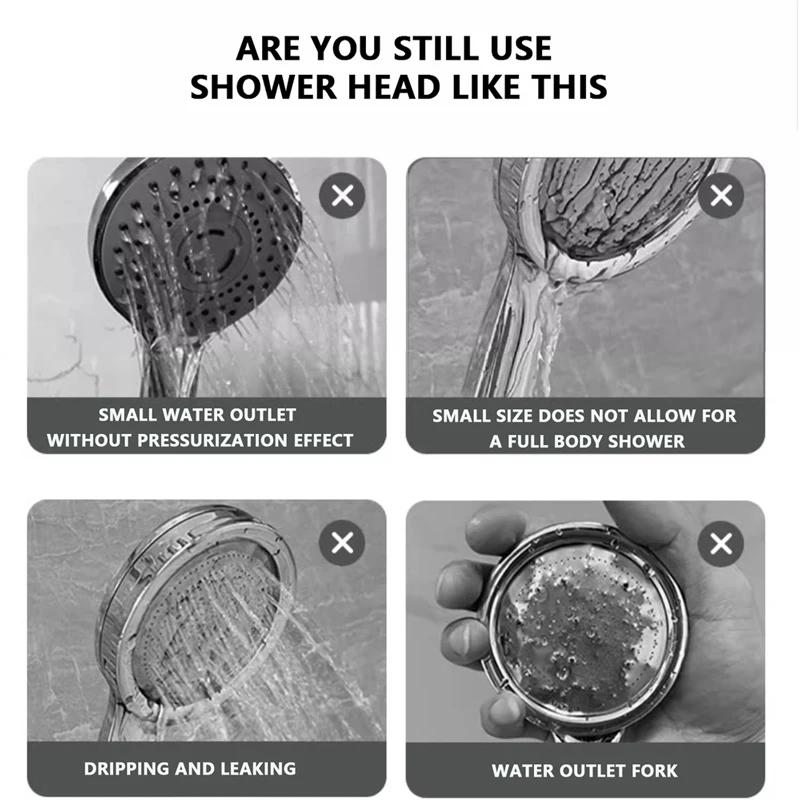 6 Modes Adjustable Shower Head High Pressure shower Head Water saving 2026 Rainfall Faucet Bath Shower Head for Bathroom