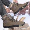 TUINANLE Winter Barefoot Boots Men Winter Sneakers Ankle Snow Shoes Plush Hiking Boots Warm Sporting Shoes Big Size 48Black