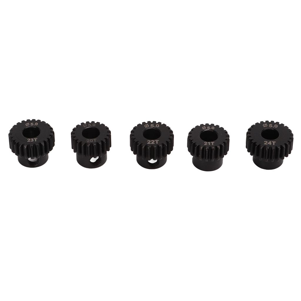 48DP Pinion Gear Set 5.0mm Chrome Molybdenum Alloy Steel 20T 21T 22T 23T 24T RC Motor Gear for Remote Control Car Motor