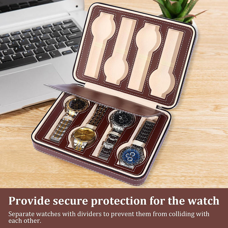 2025 New 2/4/8 Girds Portable Watch Storage Boxes Organizer with Zipper Classic Style Multifunctional Watch Display Box
