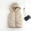 Hooded Down Cotton-padded Vest Women's Medium and Long Loose Large Size Autumn and Winter New Thickened Vest Jacket