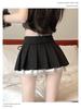 2025 Summer Sweet Pure Desire High-Waisted Pleated Lace Patchwork Ultra-Short Skirt