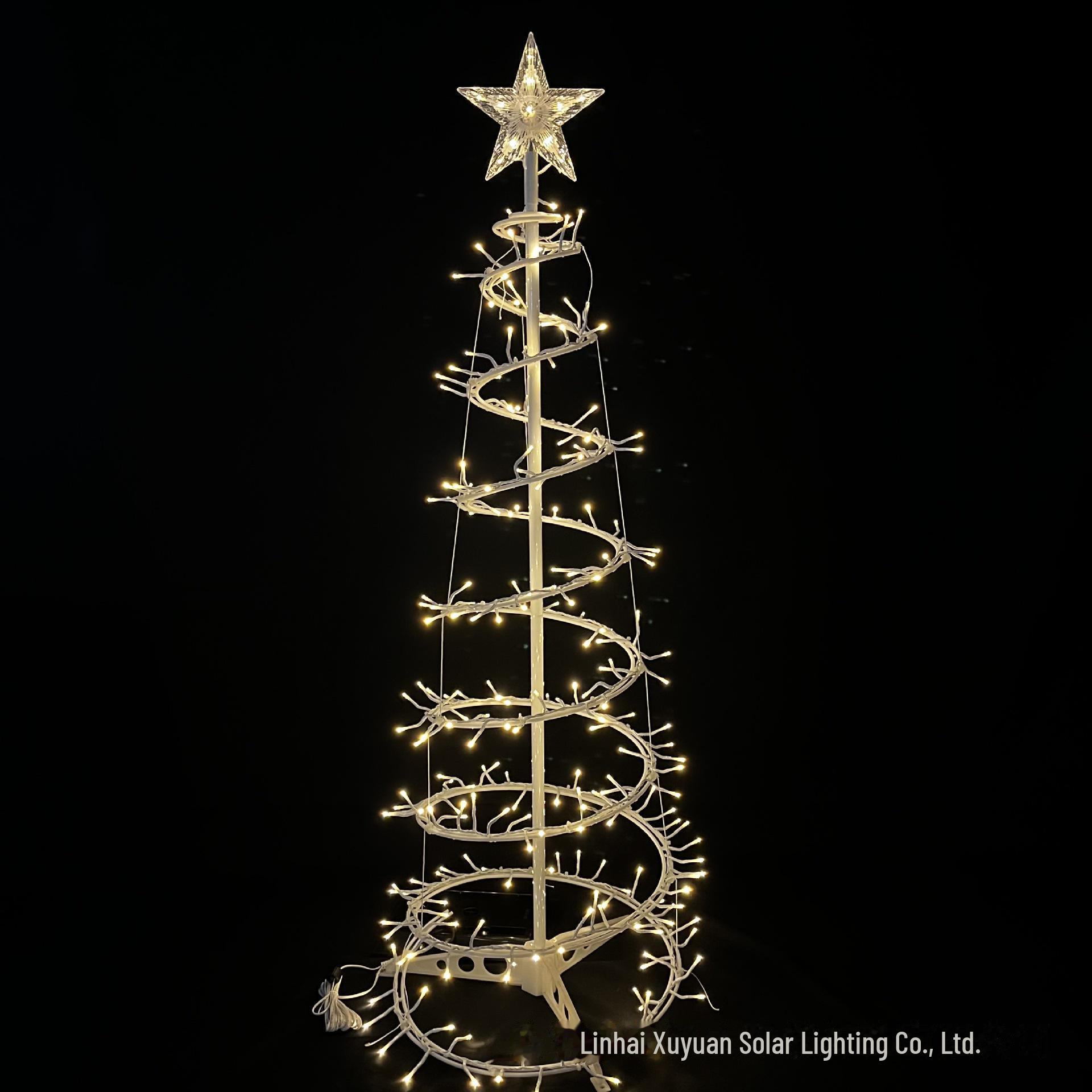 

DIY наружные водонепроницаемые светодиодные 3D-огни для рождественской елки - спиральные и конусные конструкции 150cm 400led теплый белый