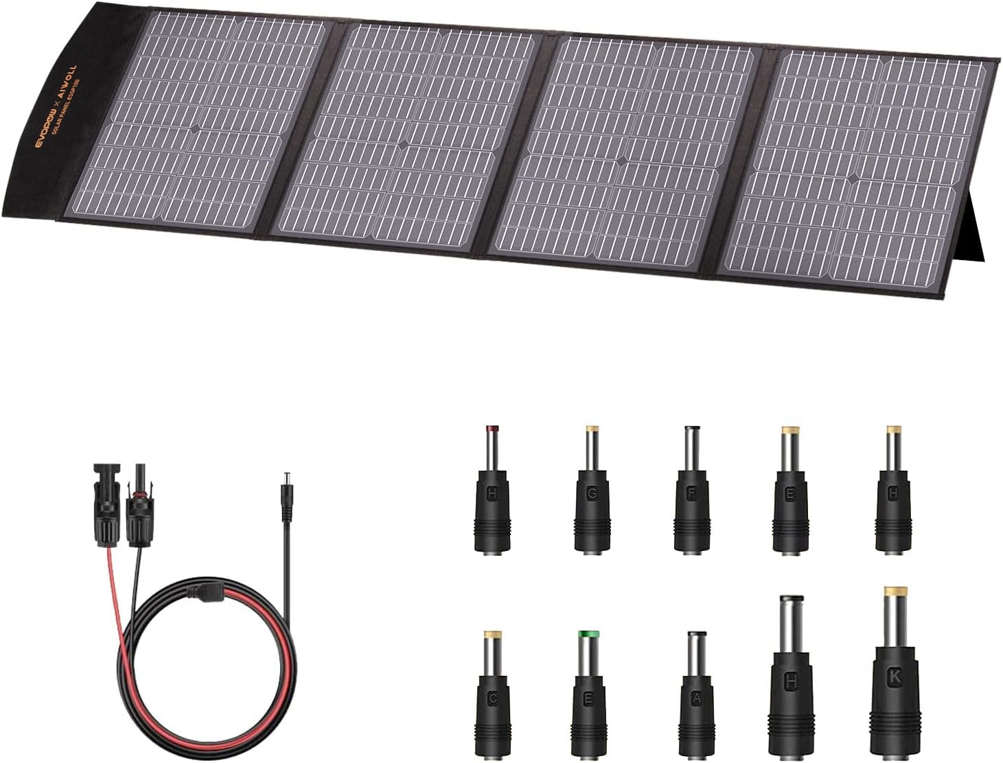 

Evopow 100W Foldable Solar Panel with ETFE High Conversion Efficiency IP54 Waterproof and Lightweight and Compact Portable Solar Power Supply for Car