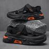Fashion Sandals Men's Summer Outdoor Thick Soled Anti Slip Hollow Shoes Men's Water Wading Breathable Mesh Comfortable Beach Shoes
