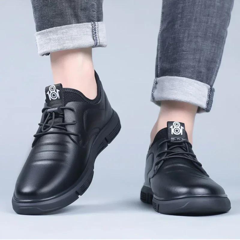 Men's Leather Shoes 2025 New Casual Shoes, Soft Soled Men's Business Leather Shoes, Breathable and Lightweight Leather Shoes