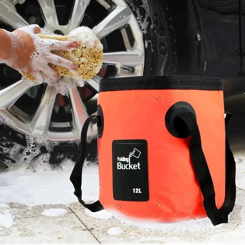 Portable Foldable Water Bucket Multifunctional Outdoor Camping Washing Bag Car Wash Bucket Collapsible Sink