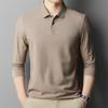 Spring and Autumn New Style Men's Young and Middle-aged Lapel Comfortable, Breathable and Trendy Long-sleeved Cotton T-shirt POLO Shirt