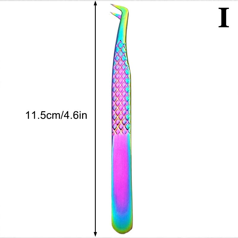 False Eyelash Tweezers Colorful Stainless Steel High Precision Anti-static Eyelash Extension Tweezers Makeup Tools