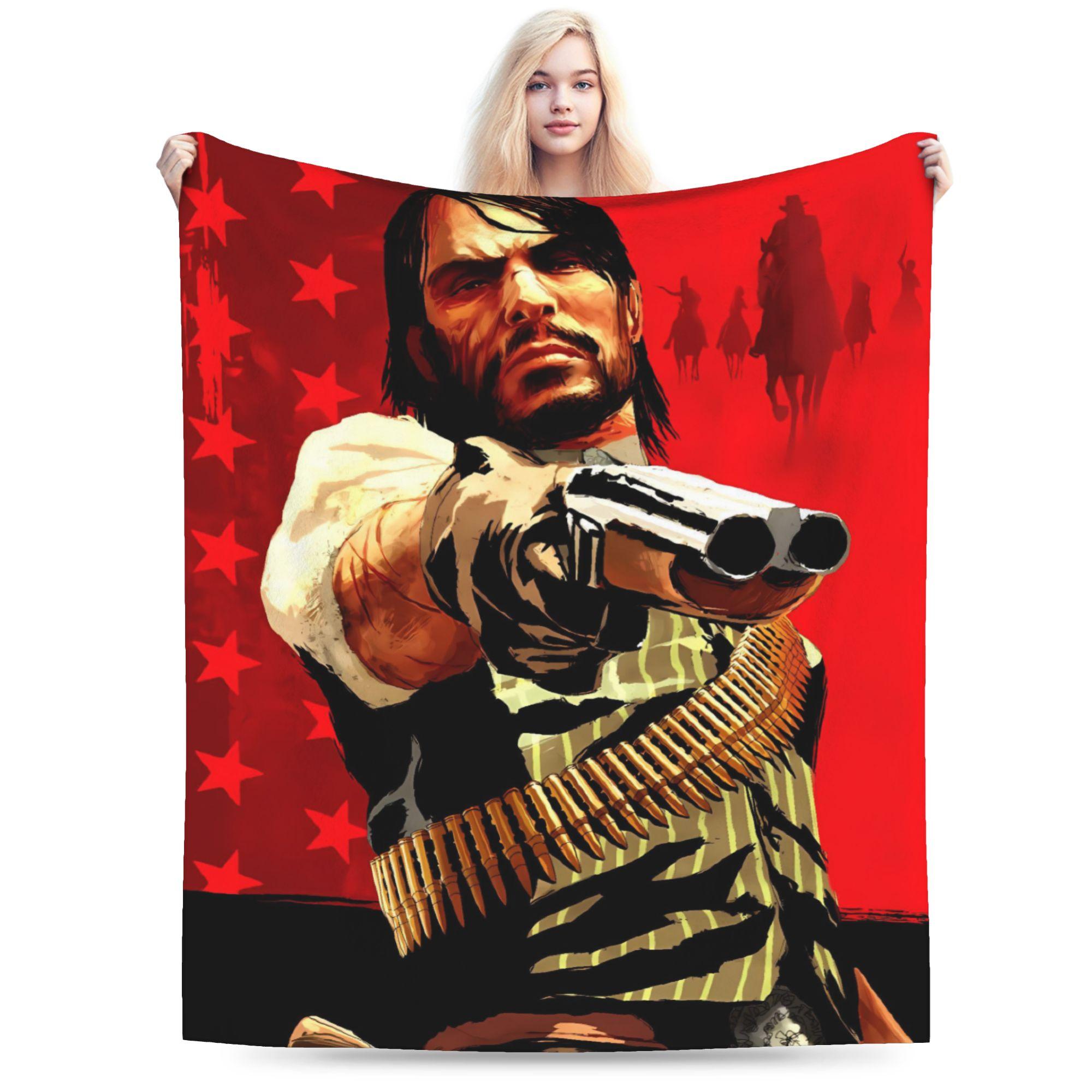 

Red Dead Redemption 2 Blanket Warm Soft Graphic Plush Bedding Throws For Bedroom Airplane Travel Flannel Bedspread Bed Cover 75x90cm