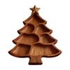 7 Grids Christmas Tree Cheese Serving Platter Wooden Snack Tray Charcuterie Board  Living Room