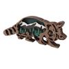 Wooden Craft Ornament 3D Engraving Animal Statue Wood Carving Figurine for Household Desk