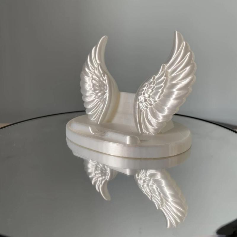 1 Pcs 3D Printed Phone Holder, Angel Wing, Creative Design And Decorative Piece Desktop Gift Craft
