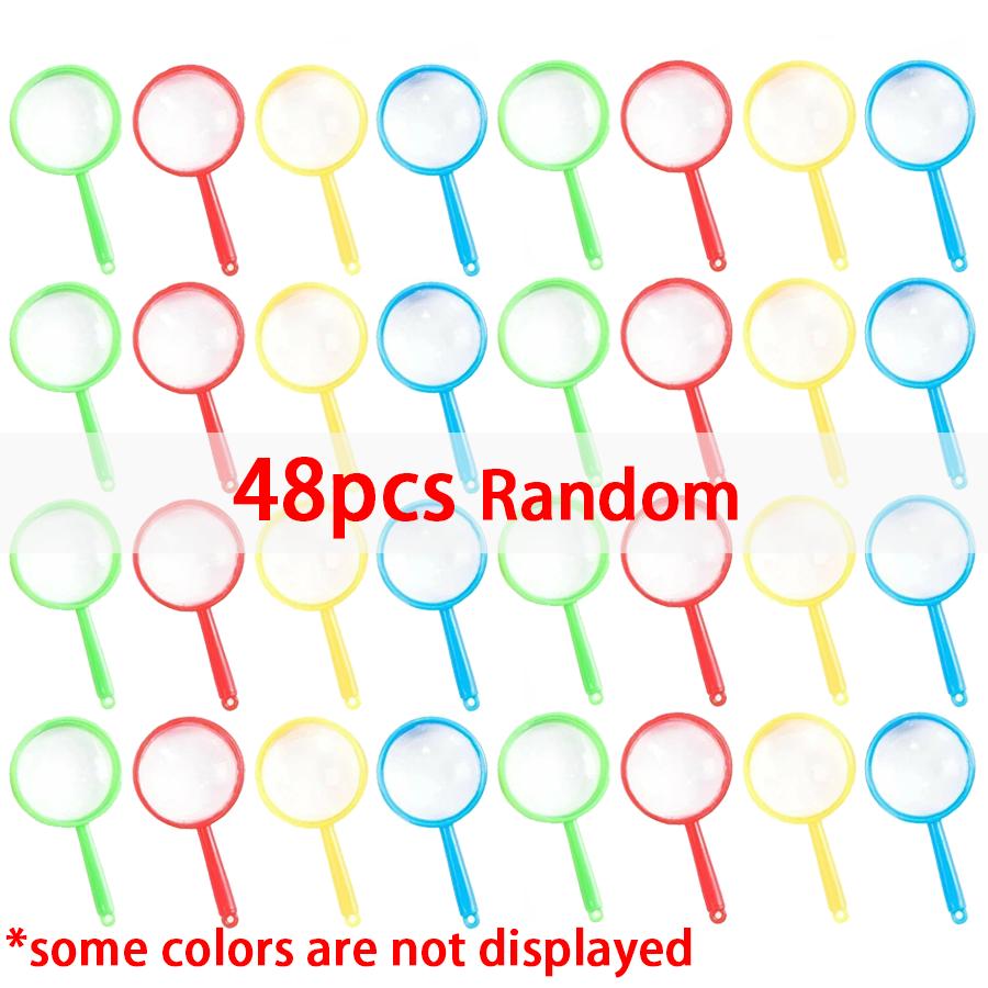12/24/48pcs Mini Magnifying Glass Office Study Portable Stationery for Outdoor Nature Observation Newspaper Magazine Reading XJM
