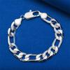 925 sterling silver 8-inch 12mm Figaro bracelet fashionable men's and women's party hip-hop accessories
