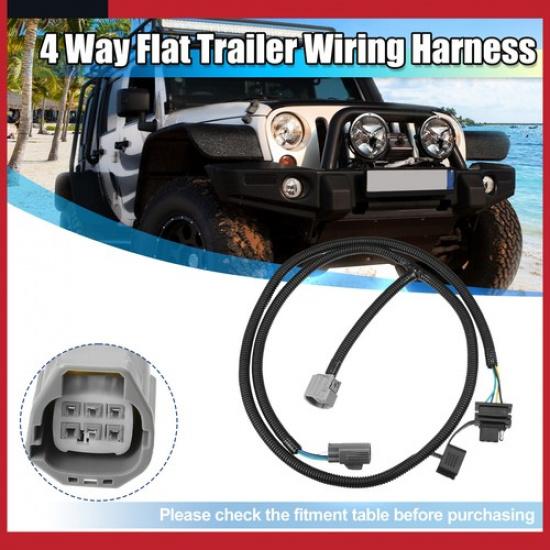 Pack of 1 For Jeep Wrangler 65" Trailer Hitch Wiring Harness Taillights Trailer