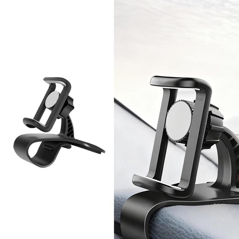 1Pc Black trument Panel Car Phone Holder Rearview Mirror Phone Holder Clip On Multifunctional GPS Navigation Bracket Car Part
