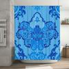 Blue Floral Bath Shower Curtain Waterproof Fabric Home Decor for Bathroom Kitchen Printed Waterfall Design