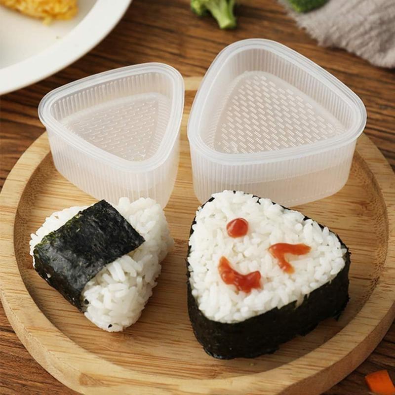 Triangular Onigiri Maker Non-stick Plastic Sushi Mold Box DIY Onigiri Press Kitchen Tool with Lid for Home Restaurant Hotel