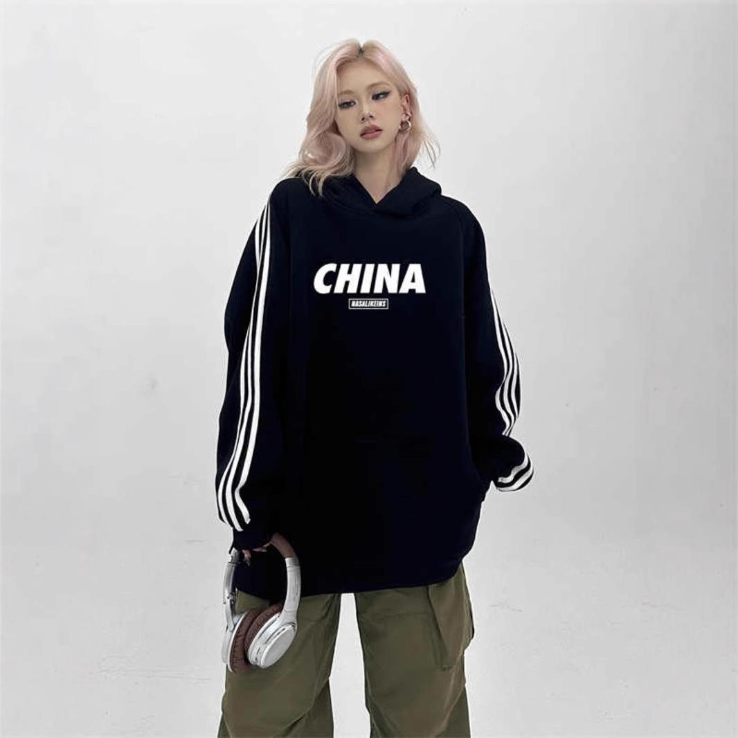 

Бархатный Утепленный Худи для Женщин на Осень и Зиму Новое Свободное Повседневное Худи с Принтом Букв Парное Пальто Толстовка XXXL