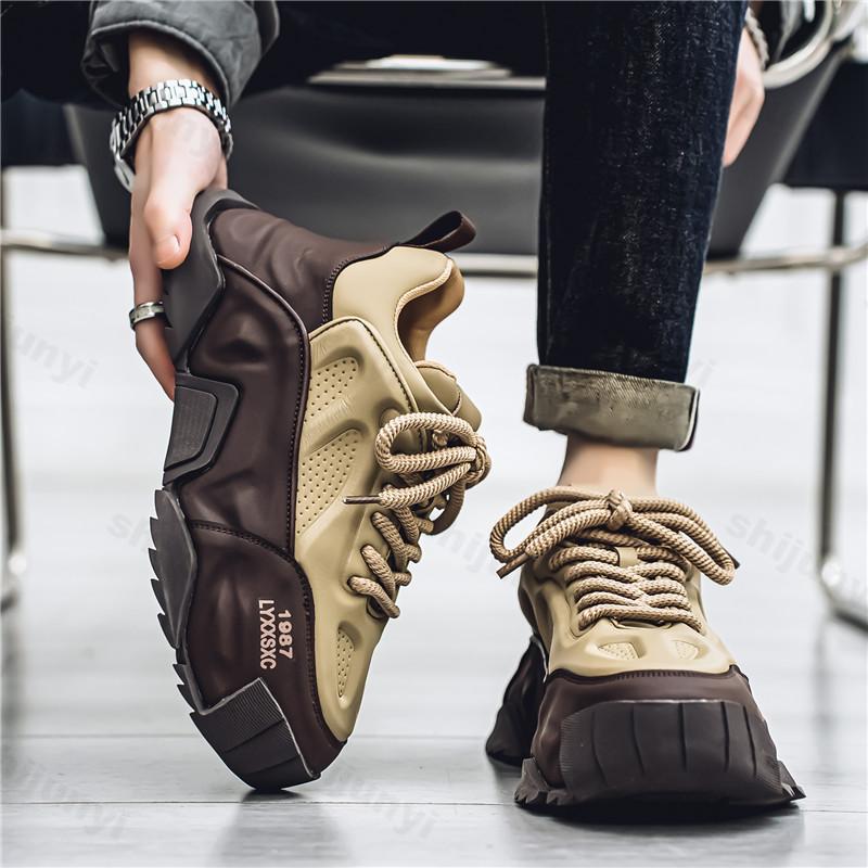 Fashion Autumn Men's Casual Sports Shoes 2025 Comfortable Non Slip Internal Height Outdoor Sneakers Fashion Platform Zapatos Para Hombre