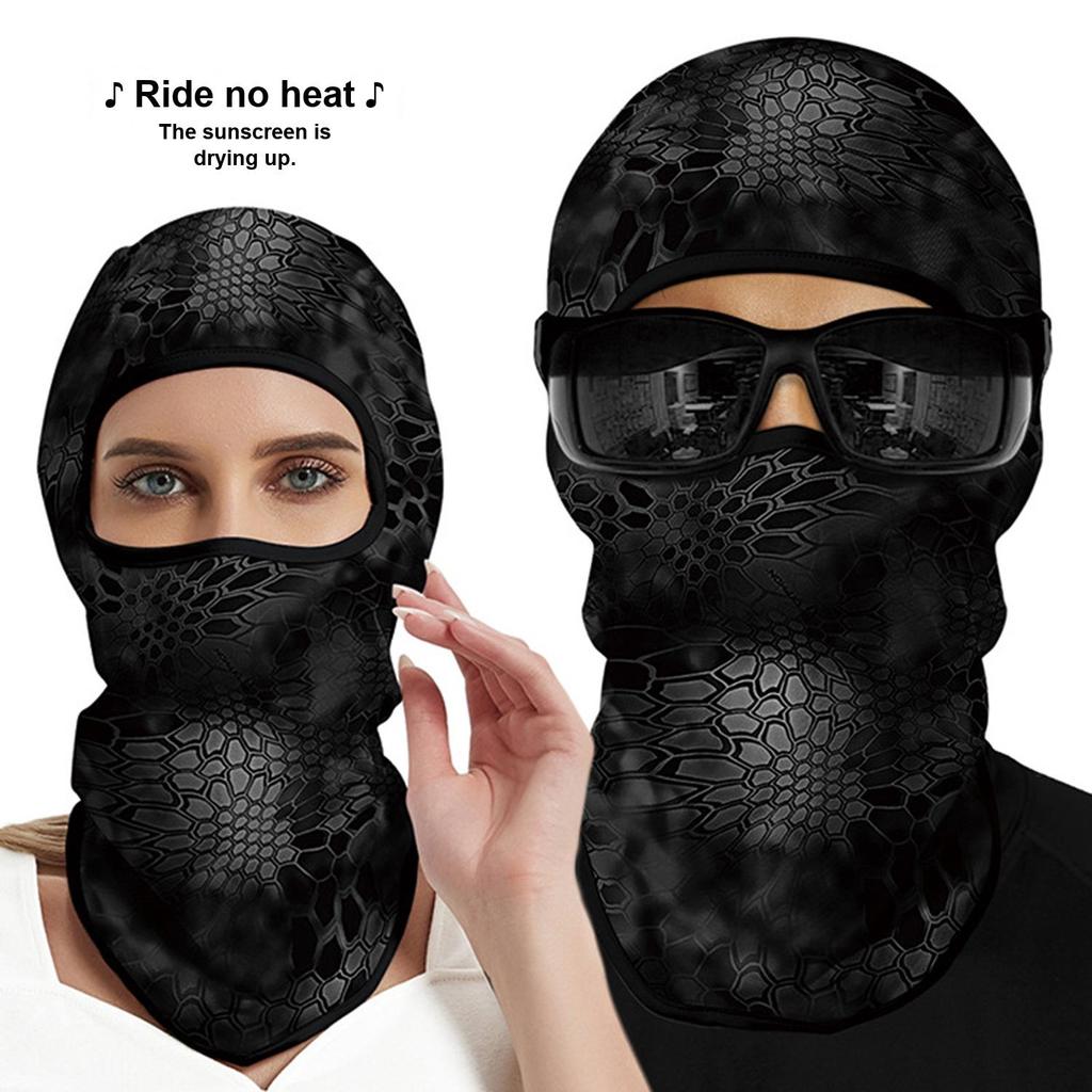 Motorcycle Face Mask, Breathable Skull Balaclava Neck Gaiter, UV Protection Face Cover for Cycling Fishing Outdoor Sports