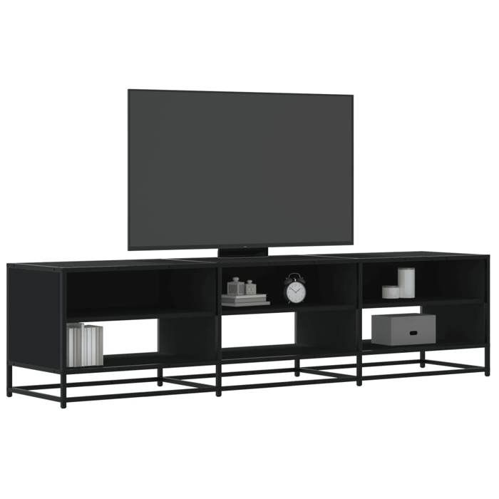 VidaXL TV Cabinet Black 180x40x46 Cm Engineered Wood, TV Stand, TV Sideboard, Multimedia Cabinet, TV Bench, Hi-fi Cabinet, Center 3300805