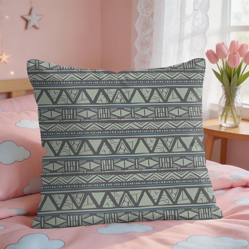 Geometric Ethnic Pattern Cushion Cover Square Short Plush Pillow Case Living Room Sofa Home Decor Funda X