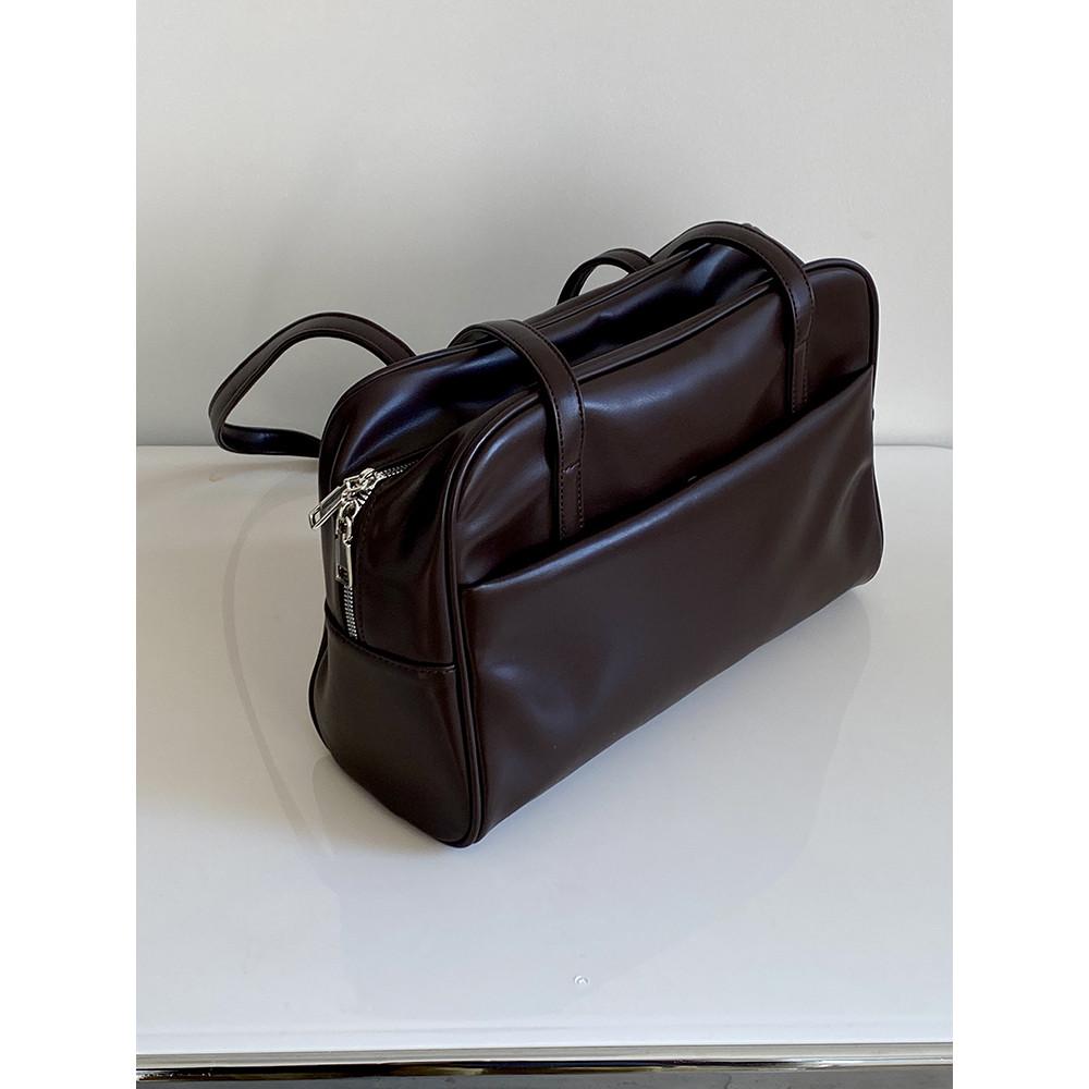 Ielgy Autumn Winter Retro Commuter Large-Capacity One-Shoulder Tote Bag