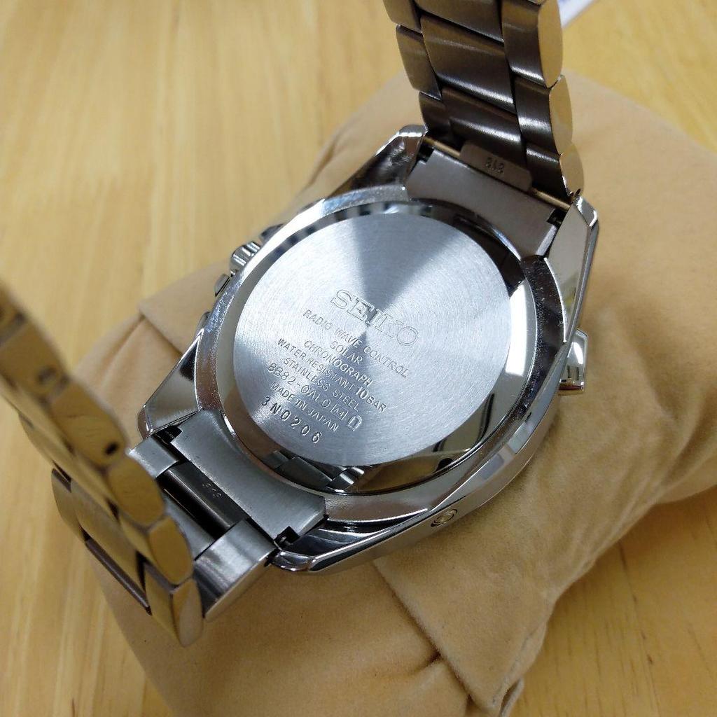[USED] SEIKO BRIGHTZ Solar Radiowave Chronograph Black 8B82