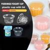 50Pcs Disposable Yogurt Cup With Lid 4Oz Party Plastic Cup 120Ml Dessert Mousse Cup Clear Disposable Pudding Cup Yogurt Cup
