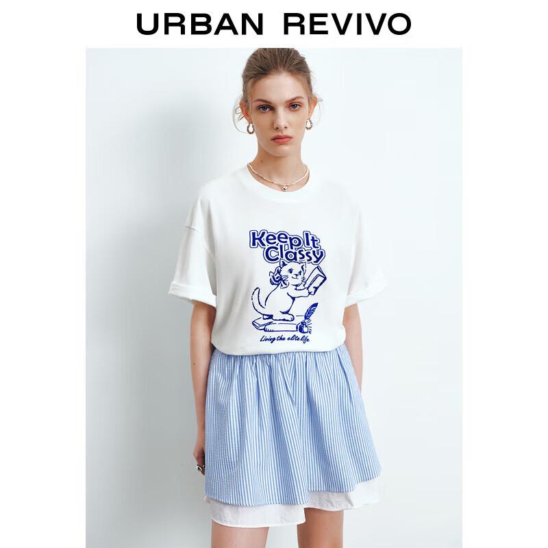 UR Women s Casual Color-Block Print Short-Sleeve T-Shirt L