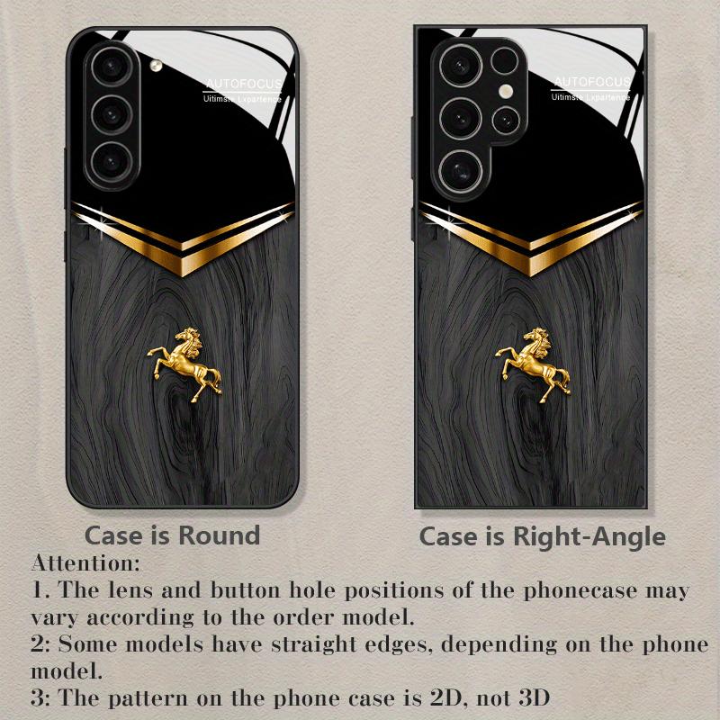 Multifunktionale Schwarzes Holzmaserung Design Glas Handyhülle für Samsung Galaxy Modelle Inklusive S26 S25 S24 S23 S22 S21 S20