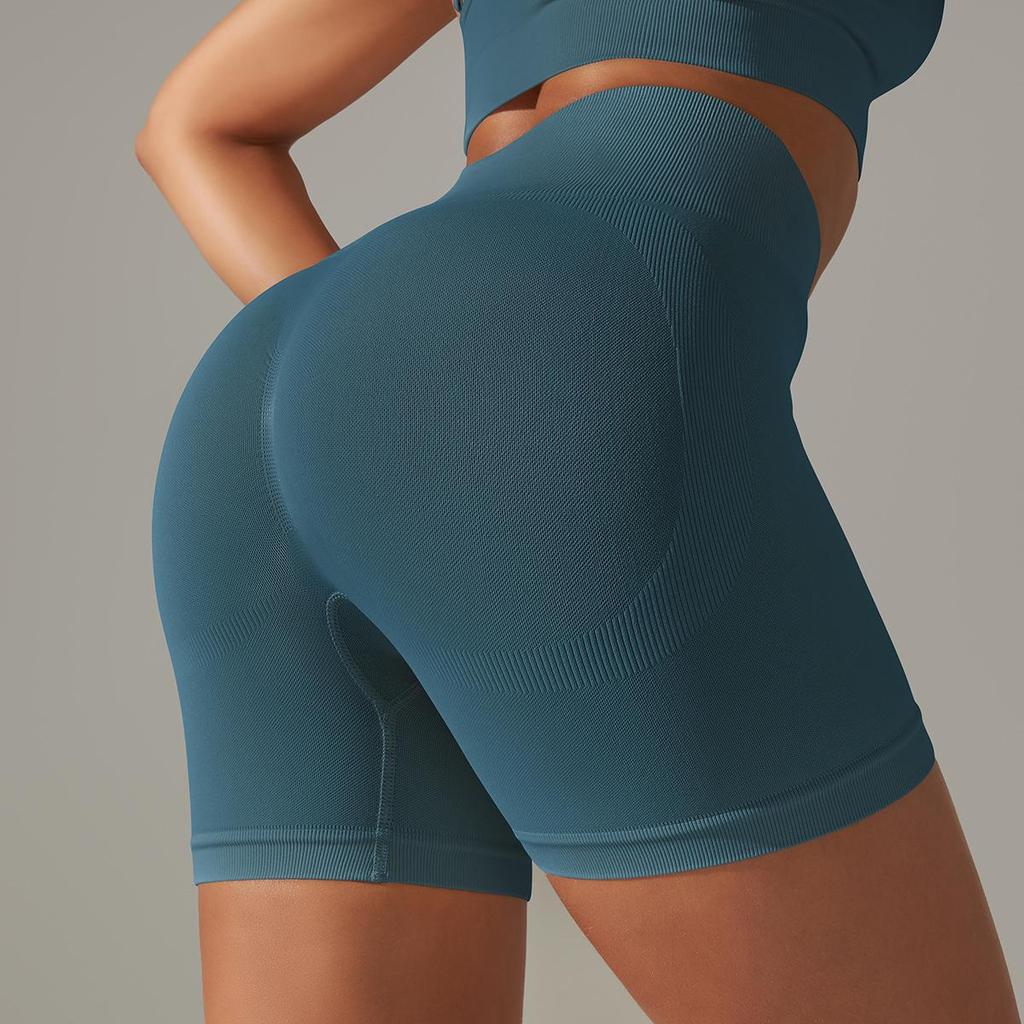 High-Waist Peach Lift Yoga Shorts - Women's Fitness & Running Apparel