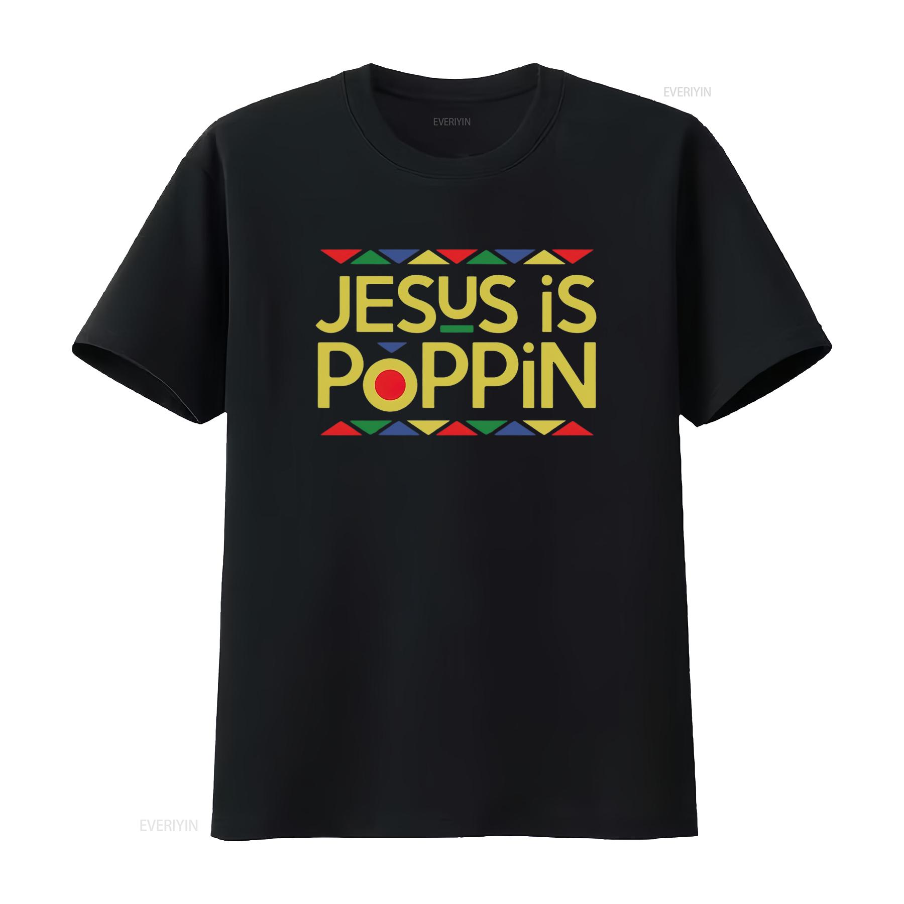 

Jesus is Poppin T Shirt White 3X Large vintage Washed homme Top For Everyday Wear streetwear graphic Versatile Soft Casual 4XL