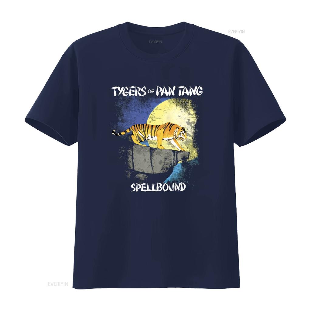 Tygers Of Pan Tang Spellbound T Shirt Official Mens with Tiger Design Under Moonlight vintage Washed homme Stylish Casual