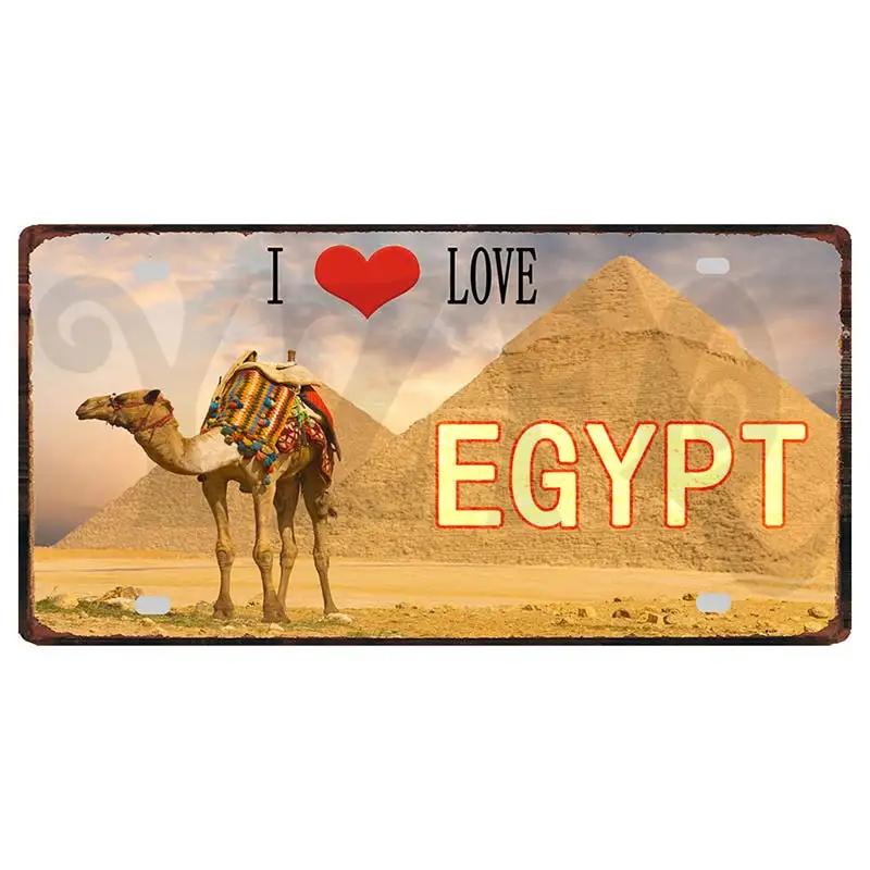 YZFQ30X15CM Egypt Ibiza Munich  Halkidiki  Minorca City Island Metal Tin Sign Travel Souvenir Wall  Home Carft Decor DC-1369B