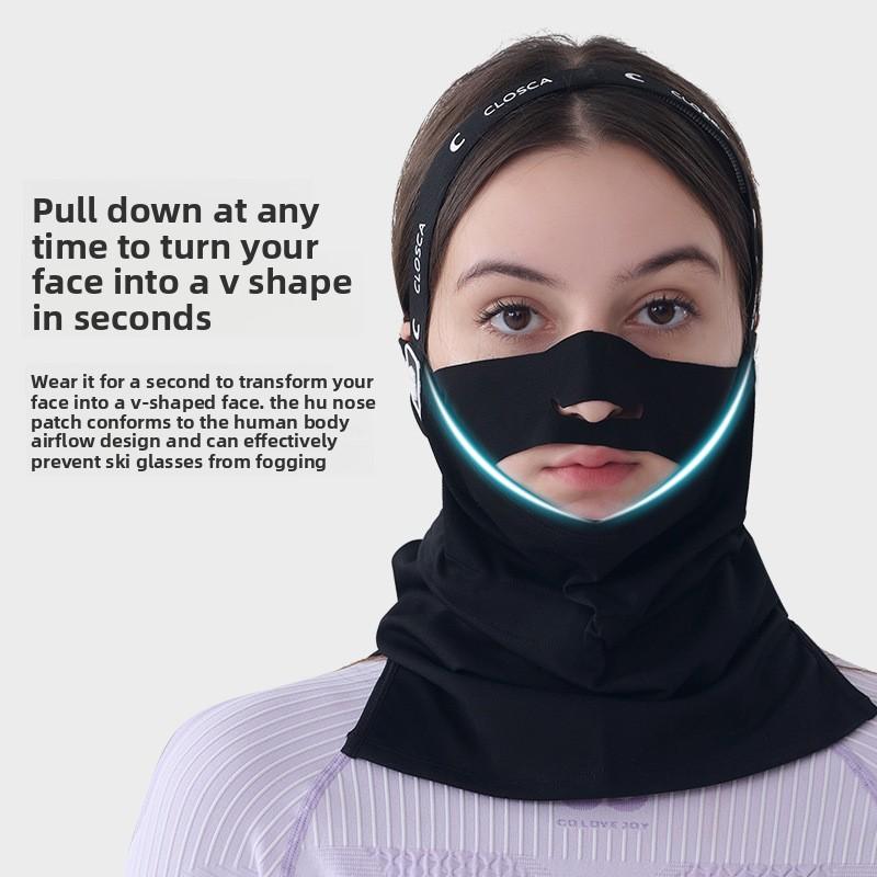 Ski Mask, Face Protection, Women's Winter Windproof and Warm, Headband Type Cold Protection, Face Mask, Men's Ski Headgear Equipment